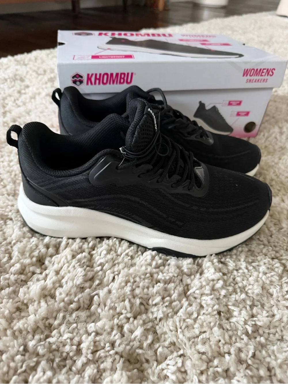 New in box Khombu Black Athletic Sneakers with White Midsole